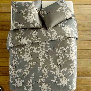 TWO West Elm Floral Moonflower Full/Queen Duvet Covers + Shams